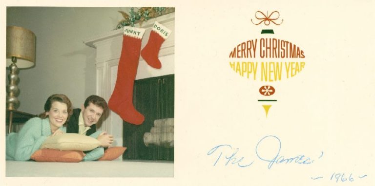 Christmas card from Sonny and Doris James, 1966