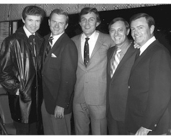 Visiting during his Astrodome appearance: L to R: Sonny – Frank Broyles, Hall of Fame football