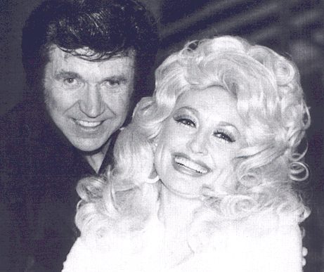 Sonny and Dolly Parton during their taping of a television show.