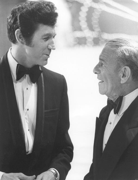 James was an admirer of the legendary movie actor George Burns. Here the two appear during