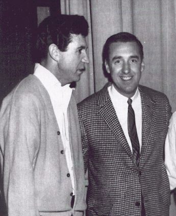 Sonny James with fellow Alabamian, Jim Nabors, when “Gomer Pyle” visited Sonny backstage during his performance.