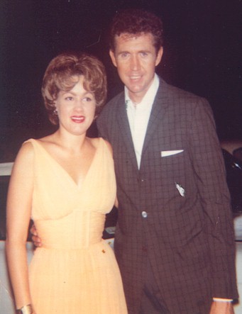 While touring, this photo was taken of Patsy Cline and Sonny by her husband, Charlie Dick,