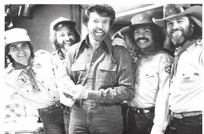 The “OAKS” (The Oakridge Boys) drop by for a visit during one of Sonny’s recording sessions.